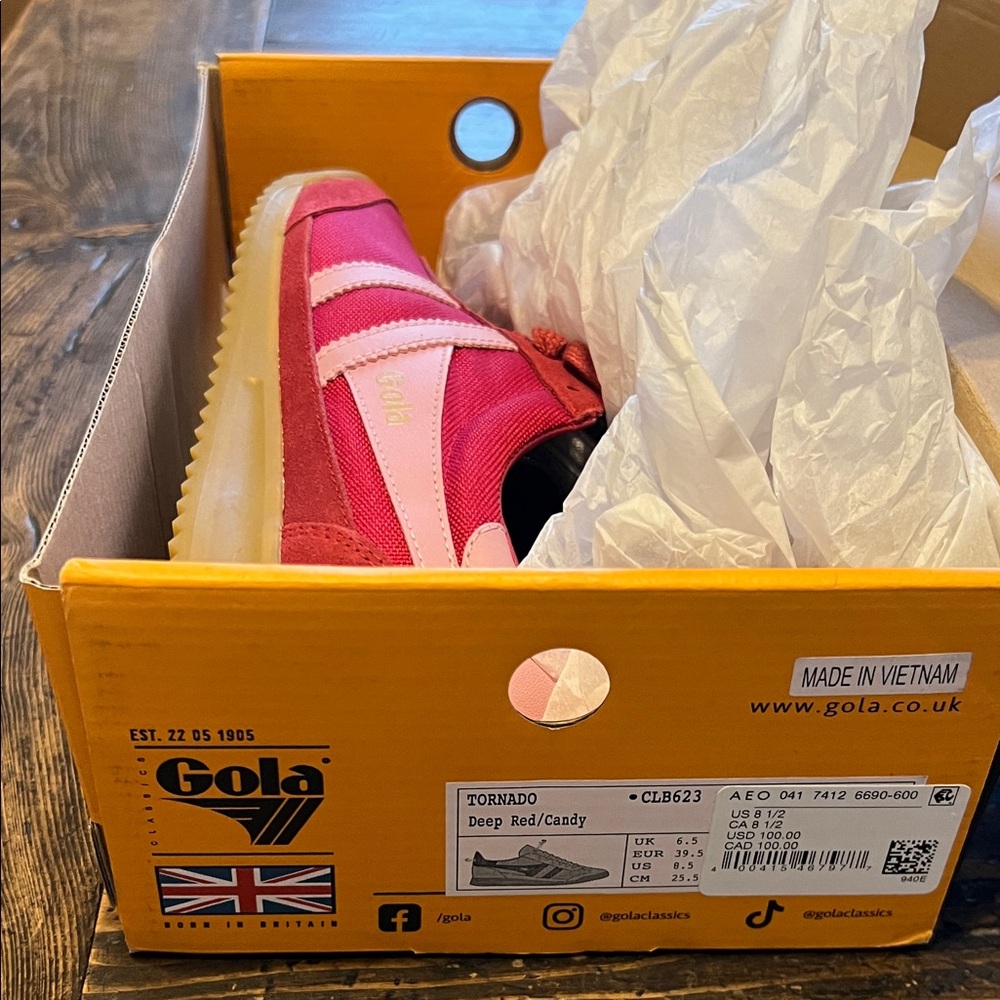 Gola Tornado Sneakers in Vibrant Red and Soft Pink